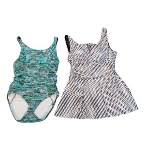 Two Plus Size Women's Swimsuits Size 16 XL One Piece Bathing Suits